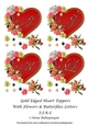 Gold Edged Heart Toppers With Flowers & Butterflies Letters I-J-K-L