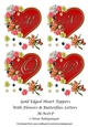 Gold Edged Heart Toppers With Flowers & Butterflies Letters M-N-O-P