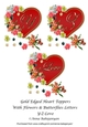 Gold Edged Heart Toppers With Flowers & Butterflies Letters Y-Z-Love