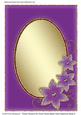 Three Flowers on Oval Frame Blank Card Aperture Base 2