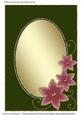 Three Flowers on Oval Frame Blank Card Aperture Base 3