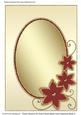 Three Flowers on Oval Frame Blank Card Aperture Base 5