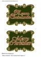 Merry Christmas Text in Swirly Frame Toppers 2