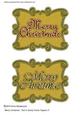 Merry Christmas Text in Swirly Frame Toppers 3
