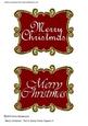 Merry Christmas Text in Swirly Frame Toppers 4