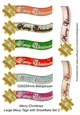 Merry Christmas Large Wavy Tags with Snowflake Set 2