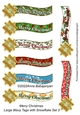 Merry Christmas Large Wavy Tags with Snowflake Set 3