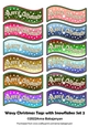 Wavy Christmas Tags with Snowflakes Set 2