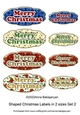 Shaped Christmas Labels in 2 sizes Set 2