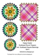 Happy Easter Scalloped Round Toppers and Scalloped Square Backings Set 4