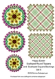 Happy Easter Scalloped Round Toppers and Scalloped Square Backings Set 6