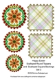 Happy Easter Scalloped Round Toppers and Scalloped Square Backings Set 3