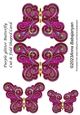 Purple glitter Butterfly Cut & Fold Shaped Card
