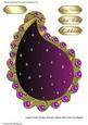 Large Purple Paisley Shaped Topper with Snowflakes
