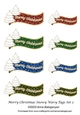 Merry Christmas Snowy Wavy Tags Set 2