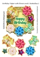 Birthday Topper with Flowers and 2 Butterflies 2