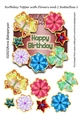 Birthday Topper with Flowers and 2 Butterflies 3