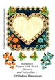 Happiness Topper with Heart Flowers and Butterflies 2
