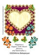 Happiness Topper with Heart Flowers and Butterflies 5