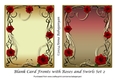 Blank Card Fronts with Roses and Swirls Set 2