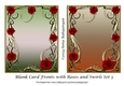 Blank Card Fronts with Roses and Swirls Set 3