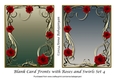 Blank Card Fronts with Roses and Swirls Set 4