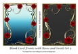 Blank Card Fronts with Roses and Swirls Set 5