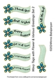 Wavy Tags with Flower & Various Greetings Set 2