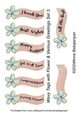 Wavy Tags with Flower & Various Greetings Set 3
