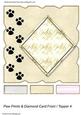 Paw Prints & Diamond Card Front/ Topper 4