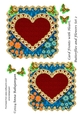 Card Fronts with Heart, Butterflies and Flowers Set 2