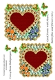 Card Fronts with Heart, Butterflies and Flowers Set 3