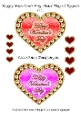 Happy Valentines Day Heart Shaped Toppers Set 1