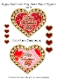 Happy Valentines Day Heart Shaped Toppers Set 6