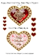 Happy Valentines Day Heart Shaped Toppers Set 10