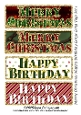 Merry Christmas Happy Birthday Large Long Tags Set 1