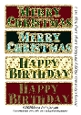 Merry Christmas Happy Birthday Large Long Tags Set 2