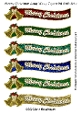Merry Christmas Long Wavy Tags with Bells Set 1