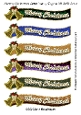 Merry Christmas Long Wavy Tags with Bells Set 2
