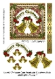 Lovely Christmas Card Front with Christmas Bells and Digital Ribbon 1