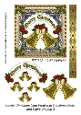 Lovely Christmas Card Front with Christmas Bells and Digital Ribbon 3