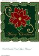 Red Poinsettia Card Topper (green)