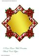 8 Point Frame with Poinsettias Blank Card Topper
