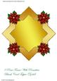 8 Point Frame with Poinsettias Blank Card Topper (gold)
