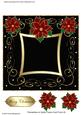 Poinsettia on Swirly Frame Card Front 3