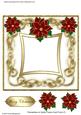Poinsettia on Swirly Frame Card Front 7