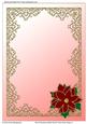 Red Poinsettia & Multi Swirls Frame Note Paper 4
