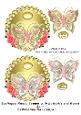 Scalloped Round Topper with Butterfly and Roses Set 1