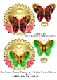 Scalloped Round Topper with Butterfly and Roses Set 3