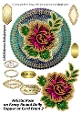 Artistic Rose on Fancy Round Doily Topper or Card Front 2